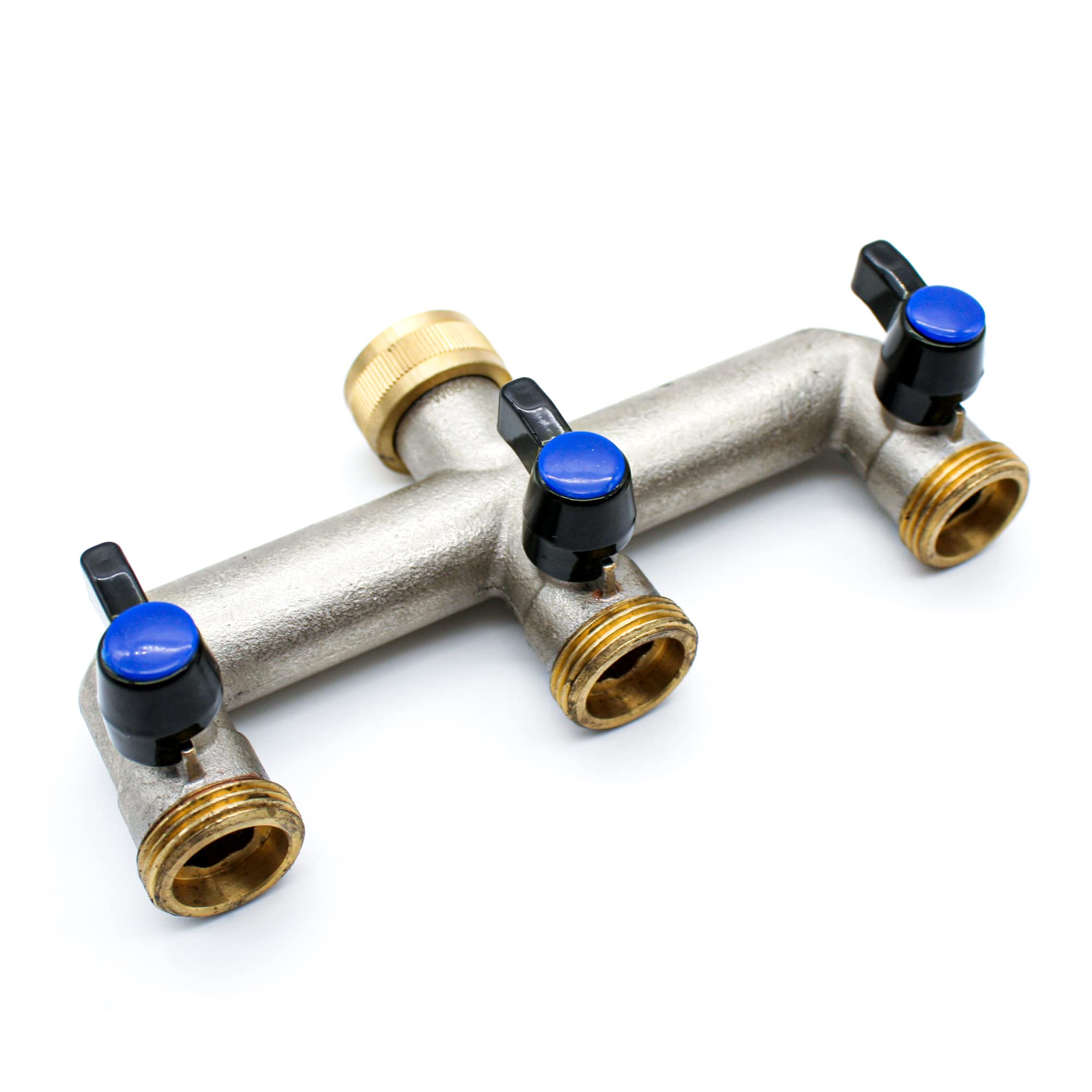 DOJA Barcelona Garden Tap | Triple Garden Tap | Derivation Hose 3/4 | Brass Water Tap 2 Way Derivation Hose Adapter | Double Exterior Faucet Connector for Garden 3 outputs