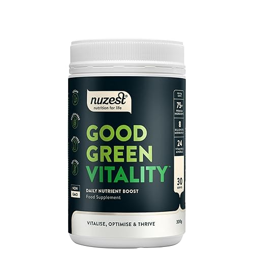 Greens Powder by Nuzest – Good Green Vitality – Filled with Vitamins, Minerals & Superfoods – Vegan Multivitamin Greens Drink - Gluten Free - Dairy Free - 300g - 30 Servings