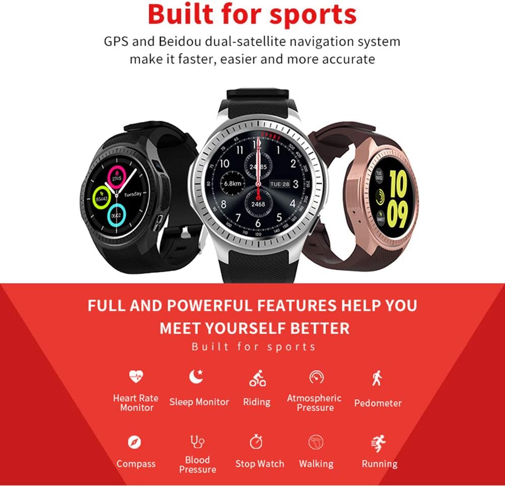 Kivors Reloj Inteligente L1 Bluetooth Smartwatch 1.3 Pulgadas Redondo HD IPS Pantalla Soporte SIM/TF Tarjeta con Podómetro Monitor de Dormir y Presión ...