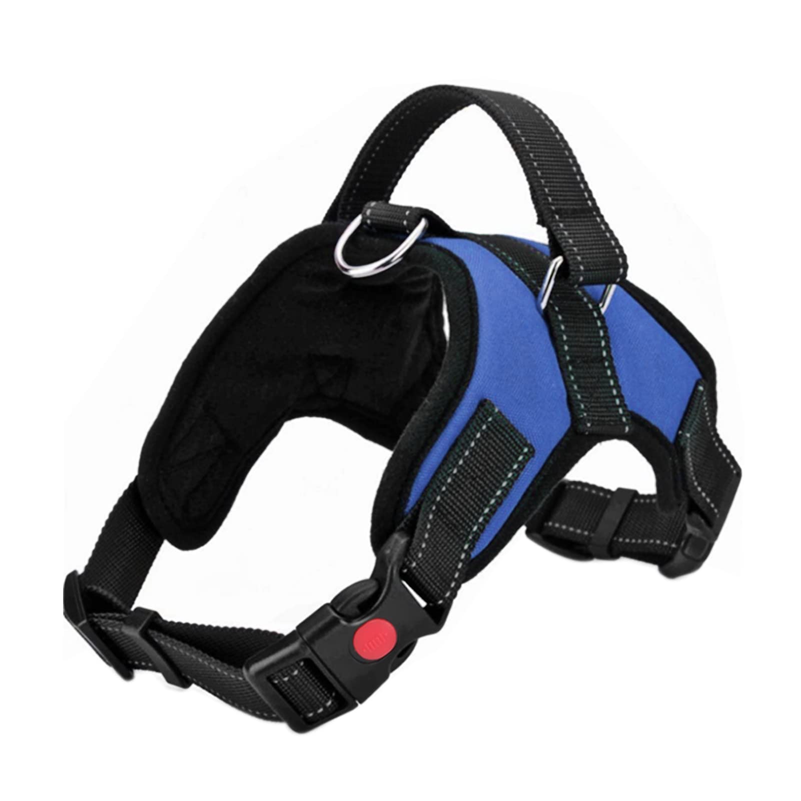 FYY Dog Harness No Pull, Breathable Adjustable Pet Vest, Reflective Oxford Easy Control Dog Harness with Sturdy Handle for Small Medium Large Dogs M-Blue