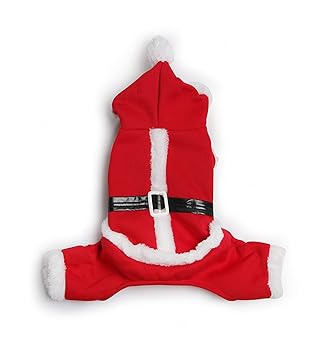 Yonfan Hunde Katzen Weihnachten Kostüm, Hundekostüm Weihnachten mit Kapuze Hundemantel Hundekleidung Winter Fleece für Hunde 