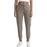 Yoglegins Women's Lightweight Hiking Joggers with Pockets - Water Resistant Cargo Pants for Outdoor Workouts Camping