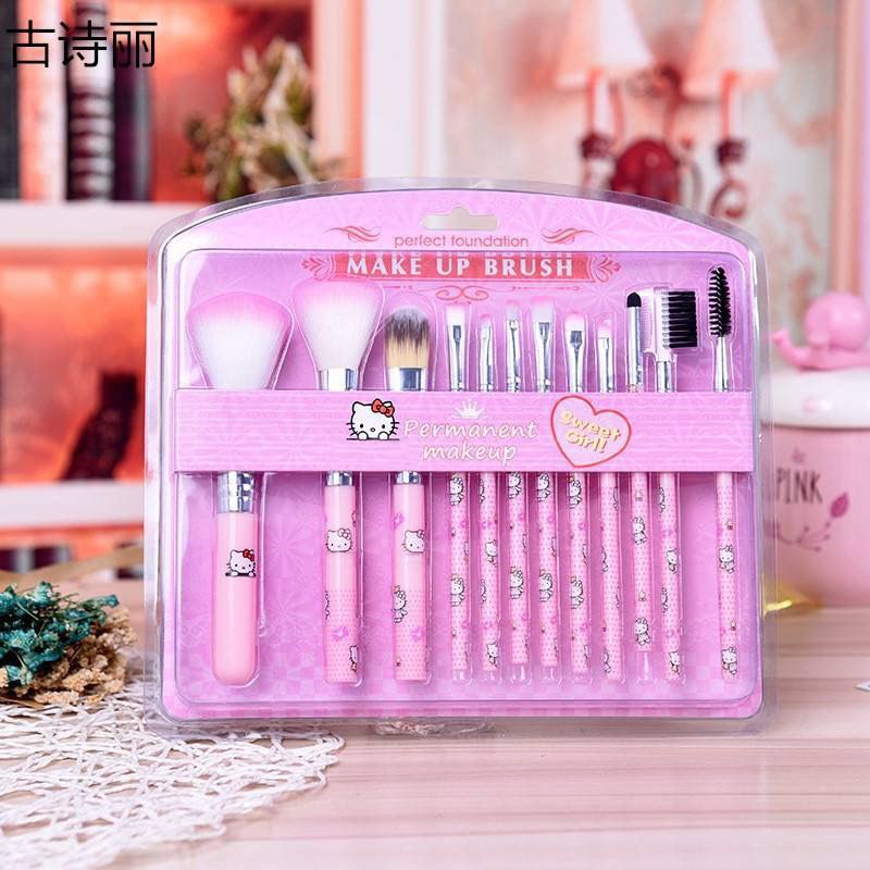 Vnsport Hello Kitty Makeup Brushes Set 12pcs Kitty Cat Gift Makeup