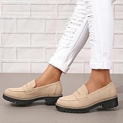 Womens Loafers Shoes Platform Chunky Penny Loafer