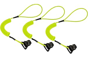 Coiled Lanyard with Clamp End, No Snag Design, Easily Attaches to Hard Hat, Tools, or Small Valuables, Weight Capacity 2lbs, 
