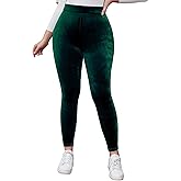 Kedera Women's High Waist Velvet Elastic Leggings Velvet Warm Yoga Pants Buttery Soft Velour Leggings