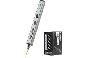 KAGYIFLY Cordless Mini Drill Pen with 10 Bits, Brushless Motor, 0.2 N·m High Torque, LED Lights, Rechargeable Small Electric Hand Drill Set for Jewelry Making,Keychain,Resin,Plastic,Seashells,Wood DIY
