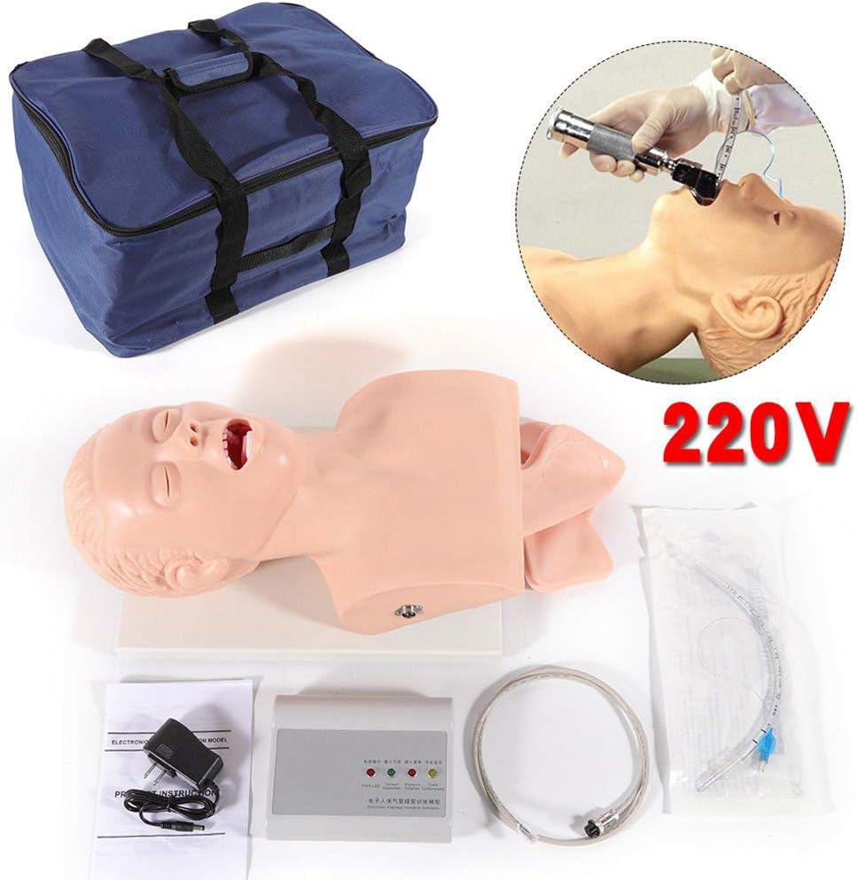 Adult Electronic Intubation Manikin,Training Nurse Laboratory Airway Management Trainer Intubation Mannequin with Tooth Pressure Alarm Device