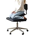 LHOOCX Cross-Legged Chair, Kneeling Chair with Lumbar Support and Adjustable Recline Angle, Ergonomic Office Chair for Office, Home and Yoga Enthusiasts, Meditation Fanatics (Black)