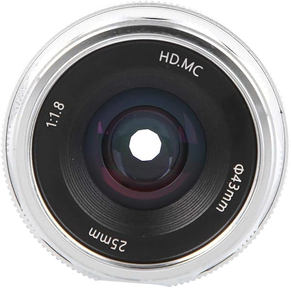 Sxhlseller 25mm Camera Lens Multi LayerF1 8 Coating Mirrorless EF MEOSM Mount Aperture Camera Lens for M2M3M5M6M10M100M50Silver