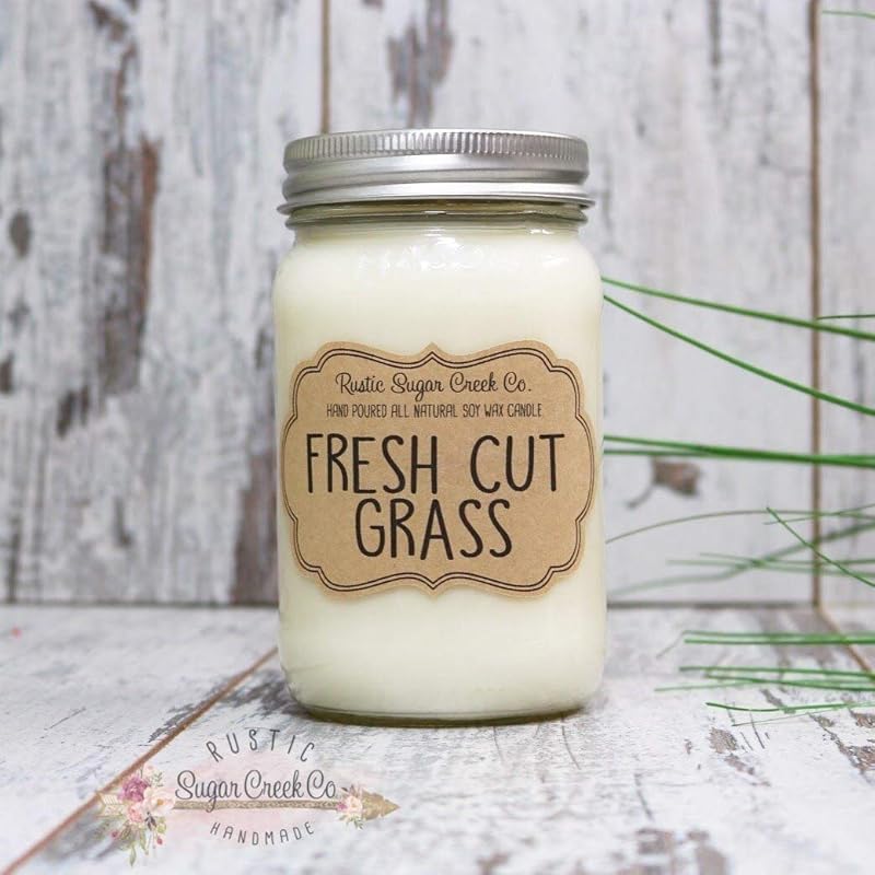 Fresh Cut Grass Scented Candle, Soy Wax Candle, Unique