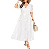 Women Plus Size Summer Dress - Easter Spring Floral Wedding Guest Maxi Long Dress