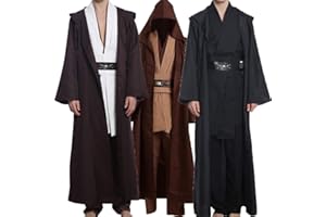 Wecos Tunic Hooded Robe Knight Costume Outfits Halloween Cosplay Costume for Mens Three Versions