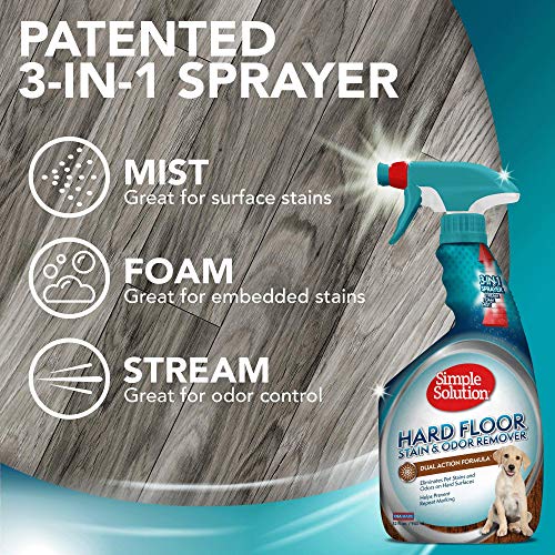 Simple Solution Hard Floor Pet Stain and Odor Remover Dual Action Cleaner for Sealed Hardwood