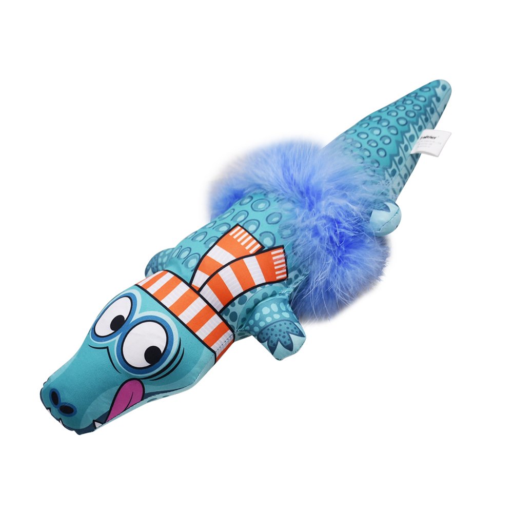 ThxMadam Catnip Cat Toys, Interactive Cat Toy Crocodile Fish Cat Pillow Cat Scratcher Chew Crinkle Toys with Catnip and Bell Feather for Indoor Kitten