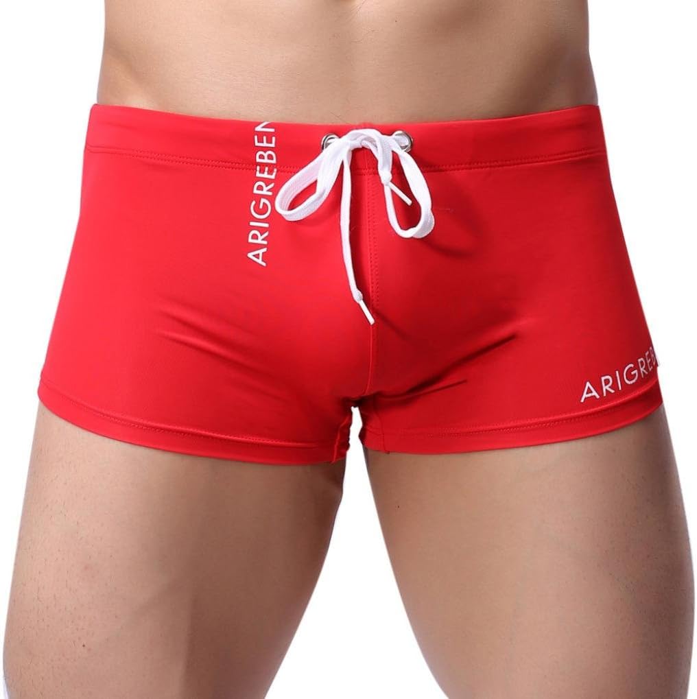 Bikinis Set Bathing Suit, Summer New Men's Boxer Briefs Swimming Swim Shorts Trunks Swimwear Pants RD/XL