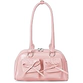 Juoxeepy Ita Bag Cute Bow Purse Aesthetic Japanese Shoulder Bag Faux Leather Tote Bag Y2k Red Handbag Purse