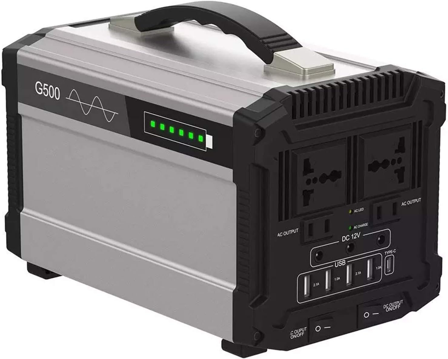 AJIU Portable Solar Generator, 444Wh/120000Mah Portable