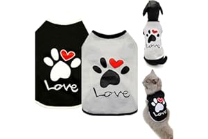 Brocarp Dog Shirt Puppy Clothes, 2 Pack Dog T-Shirt Basic Vest Outfit, Pet Apparel Doggy Tee Tank Top Sleeveless for Small Medium Large Boy Girl Cats Kitten, Cotton Soft and Breathable Tshirts