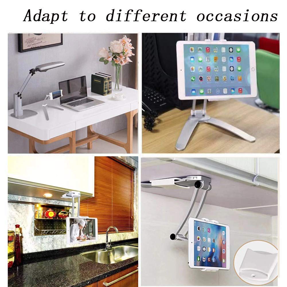 SUNSEATON 2 en 1 Soporte para Tablet Plata Soporte de Cocina Soporte de