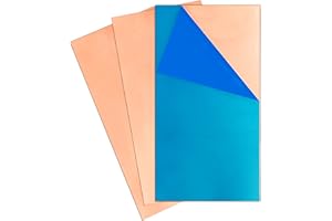 BELLA BAYS Copper Sheet 3 Pcs 28 Gauge(0.32mm) Thickness, 6" x12",99.9%+ Copper Sheet Metal, Film Attached Copper Plate, No Scratch