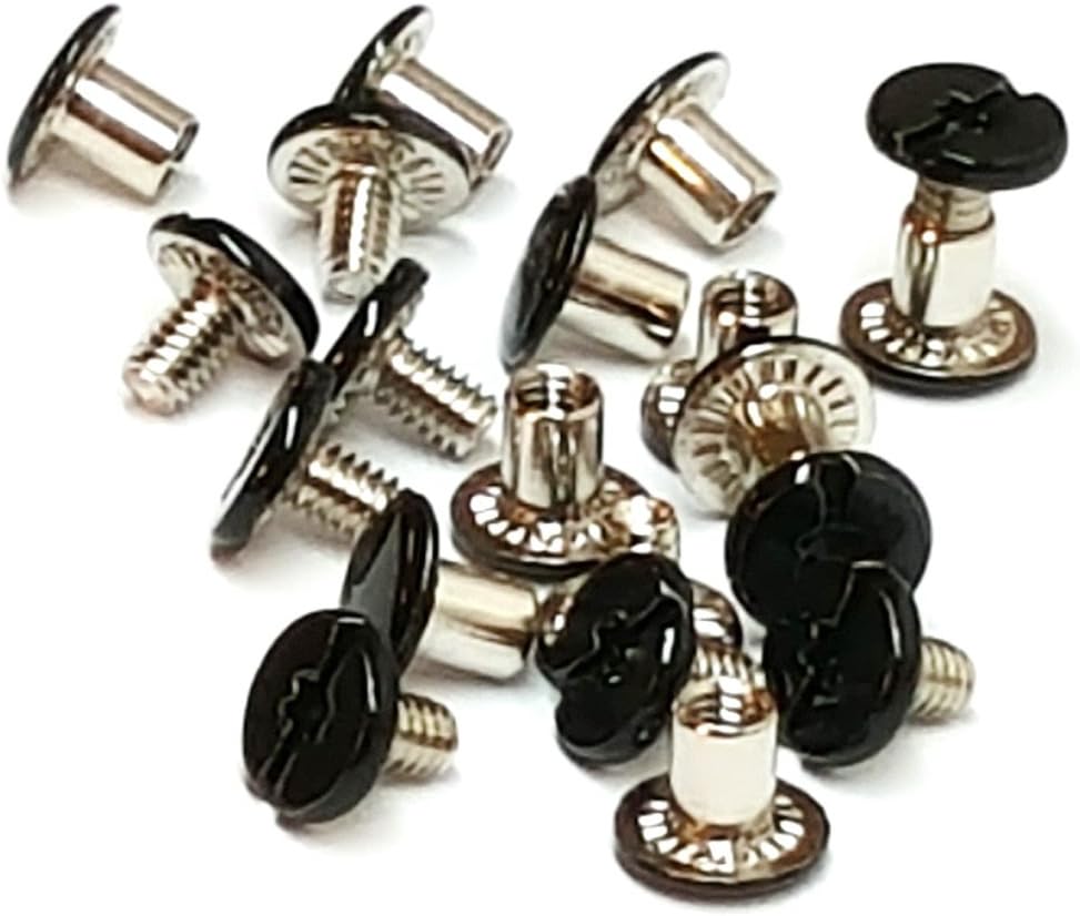 10 pack 1/4" Black Enameled Chicago Screws Leather Repair Screw Post Fastener