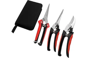 3 PCS Pruning Shears Gardening Tree Trimming Hand Pruner Manual Garden Secateurs Branch Cutter Stainless Compact Lightweight 