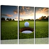 Golf Course Canvas Wall Art for Living Room Bedroom Home Decorations Golf Wall Decor for Office Golf Course Pictures Posters Framed Artwork Canvas Prints Ready to Hang(12''W x 24''H x3)