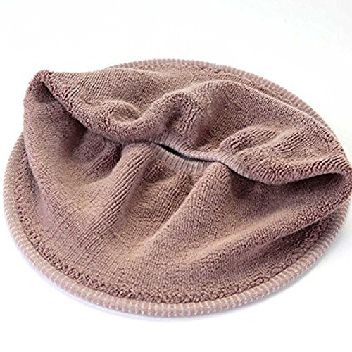 FaSoLa Bathroom Warmer Washable Cloth Toilet Seat Cover Pads (Brown)