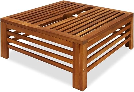 wooden parasol with base