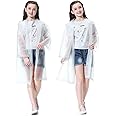 Notherss Rain Poncho for Kids (2 Pack), Reusable EVA Children Raincoat for 6-14 Girls Boys, Portable Rain Jackets with Hood