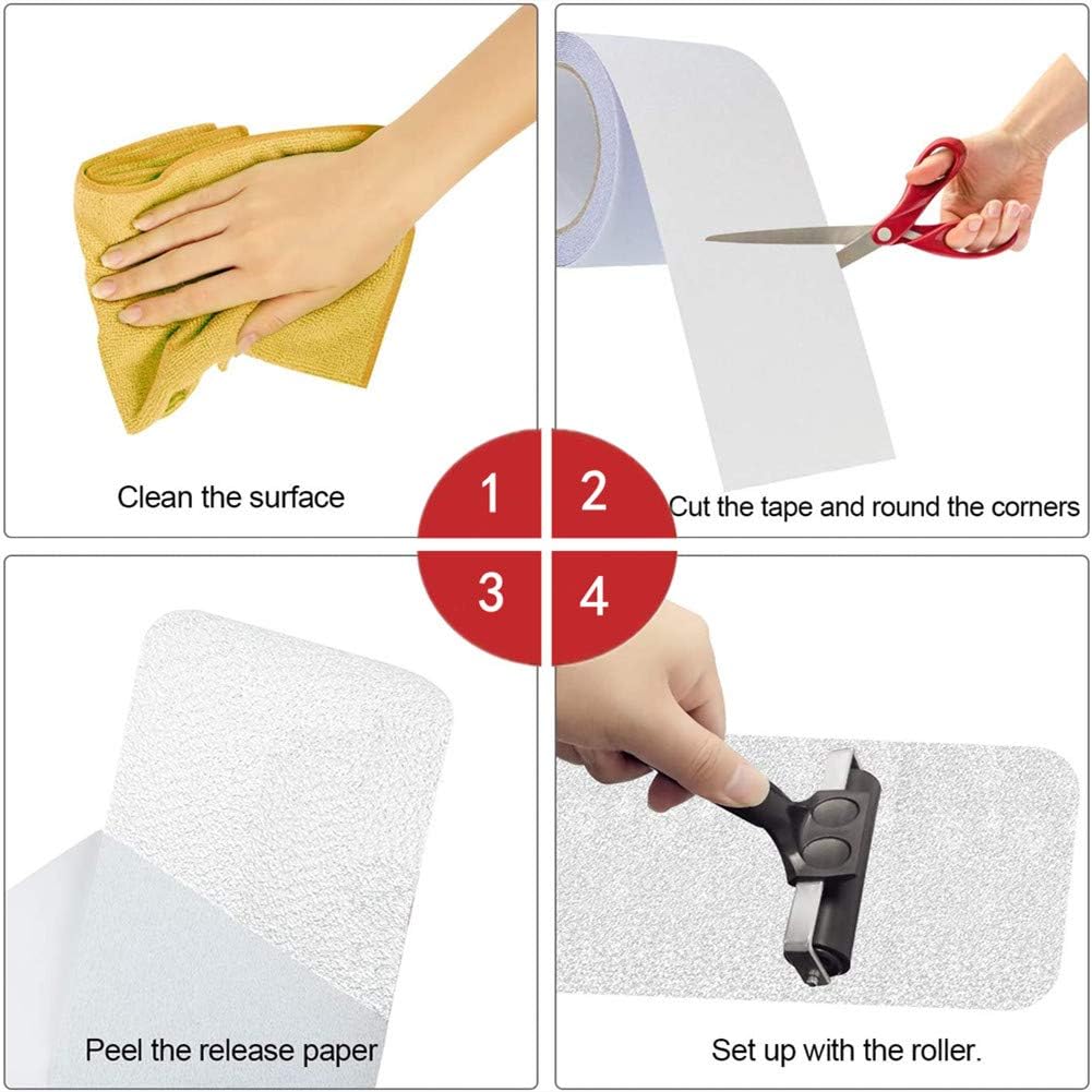 BangShou 15-Pack Non-Slip Stair Treads 3.9" x 23.6", Self-Adhesive Transparent Tape, Anti-Slip Step Strips - Image 3