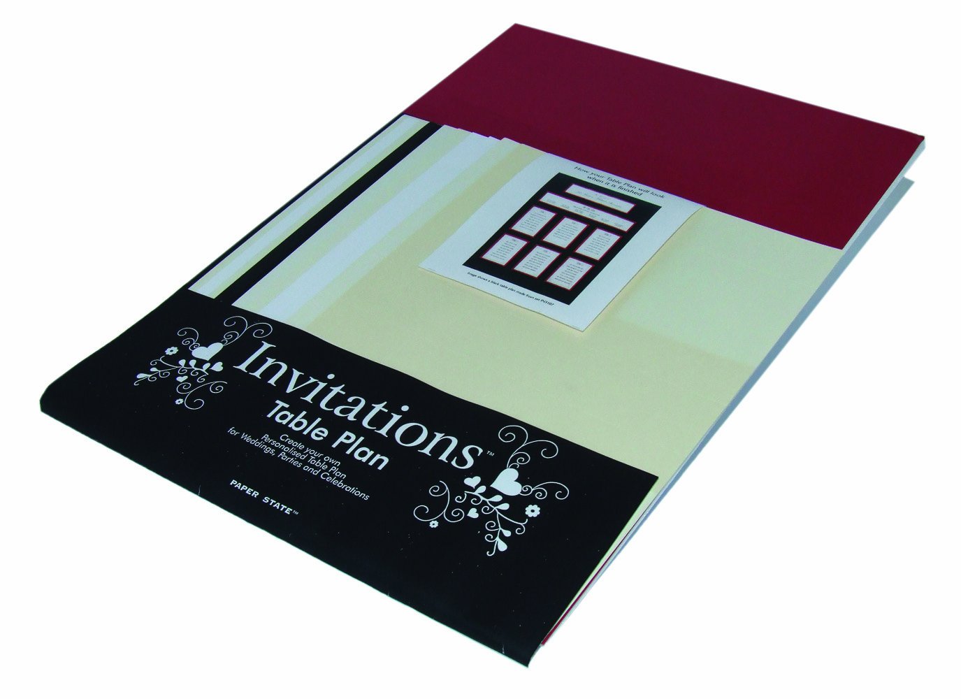 Paper State Invitations Table Plan Set - Ruby