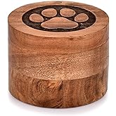 EDHAS Acacia Wood Decorative Urns Funeral Cremation Urn for Ashes for Dogs, Pet Urns for Cats (3.5" x 3.5" x 2.5")