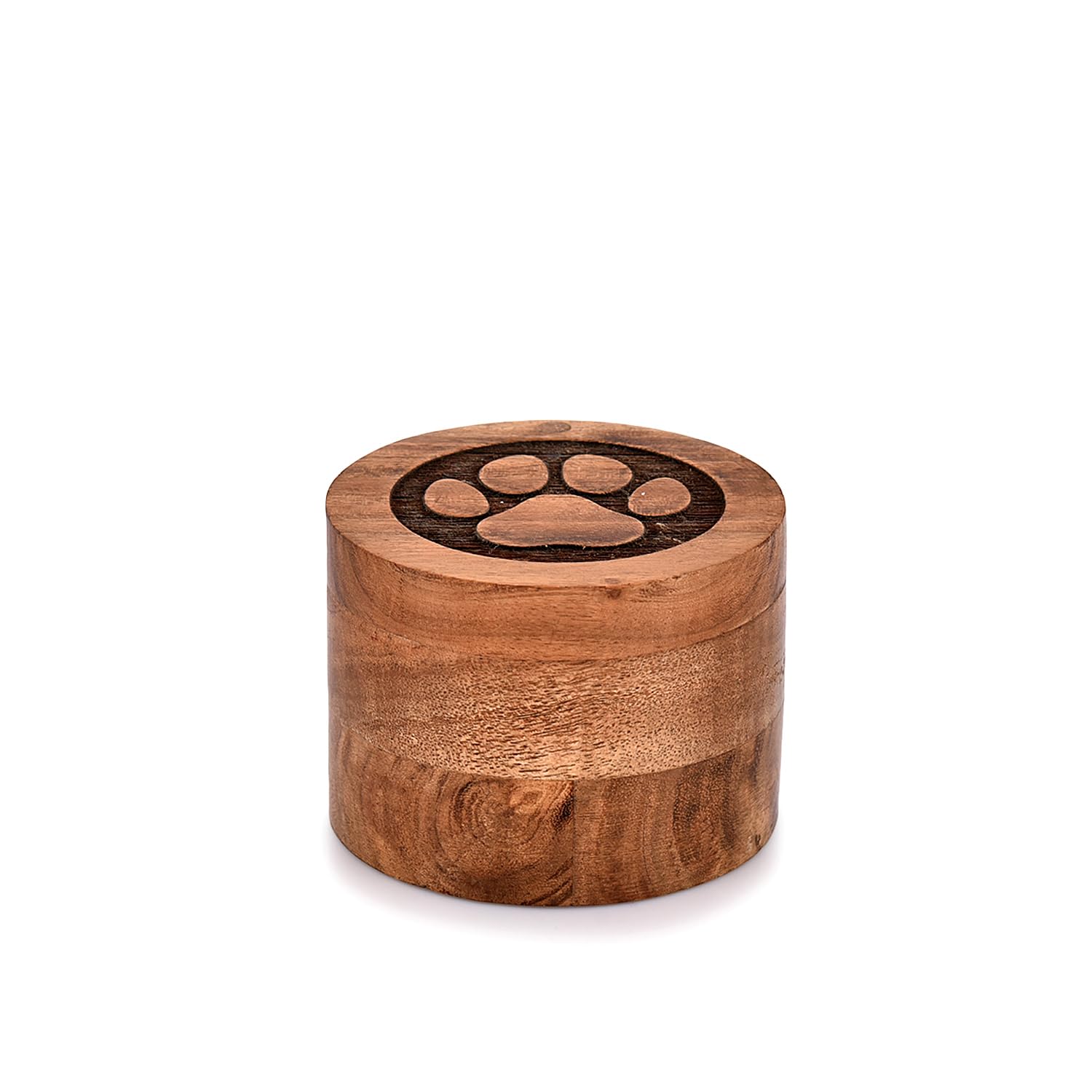 EDHAS Acacia Wood Decorative Urns Funeral Cremation Urn for Ashes for Dogs, Pet Urns for Cats (8.89cm x 8.89cm x 6.35cm)