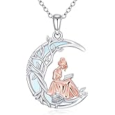 MISTBEE Book Necklace Sterling Silver Art Book Lover Necklace Tree of Life Pendant Jewelry Gift for Women