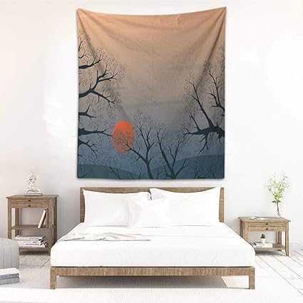 Amazon Com Godves Tapestry Wall Hanging Nature Sun Rises Between