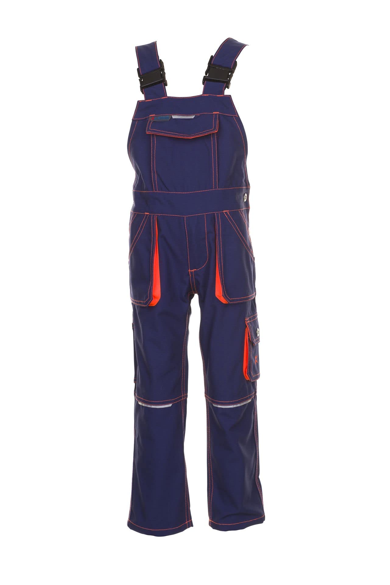 Planam 6121146 Size 146/152 "Junior" Dungarees - Marine Blue/Orange
