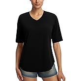 BALEAF Womens Half Sleeve Athletic Shirts V Neck Elbow Short Sleeve Workout Tops UPF 50+ Sun Protection UV Yoga Running
