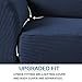 H.VERSAILTEX 2 Piece Loveseat Slipcovers Stretch Furnitue Cover Fit Lovesat Width Up to 70 Inch, Spandex Jacquard Fabric Sofa Protector Suit for T Cushion/Box Cushion- Loveseat - Navy