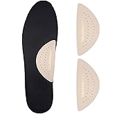Arch Support Inserts for Flat Feet - Unisex Self - Adhesive Latex Arch Pad for Relieve Pressure and Feet Pain - Arch Support Insoles for Men & Women 1 Pairs (S, Beige)