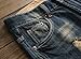 Men's Distressed Destructed Slim Fit Jeans A928 Blue 34