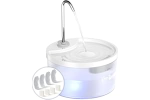 Petlipo Cat Water Fountain, 3L/100oz Ultra Silent Pet Water Fountains for Cats Indoor, Water Level Alert Tall Faucet Cat Fountain, Automatic Kitty Spout with 4 Filters & 4 Sponges for Multiple Pets
