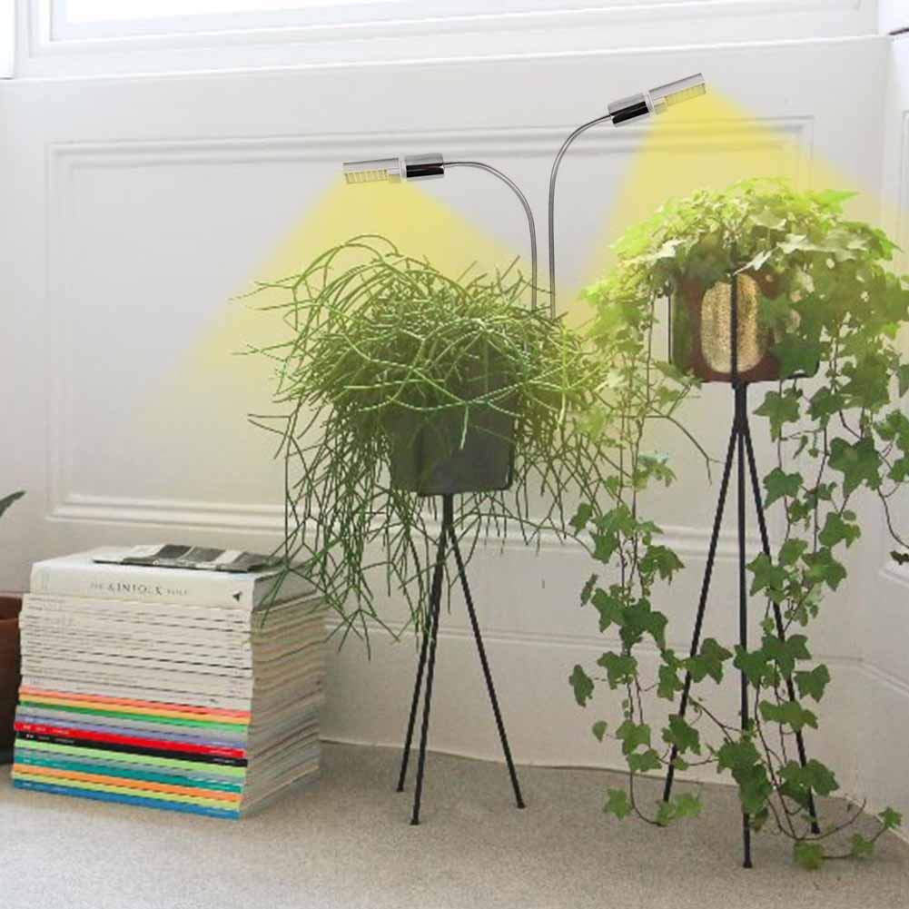 GIGRIN Full Spectrum Grow Light, Bright Plant Light 30W Equivalent Grow Lamp for Indoor Plants Hydroponic, Larger Lighting Coverage with Replaceable LED Bulbs, Dual Head Divide Controlled