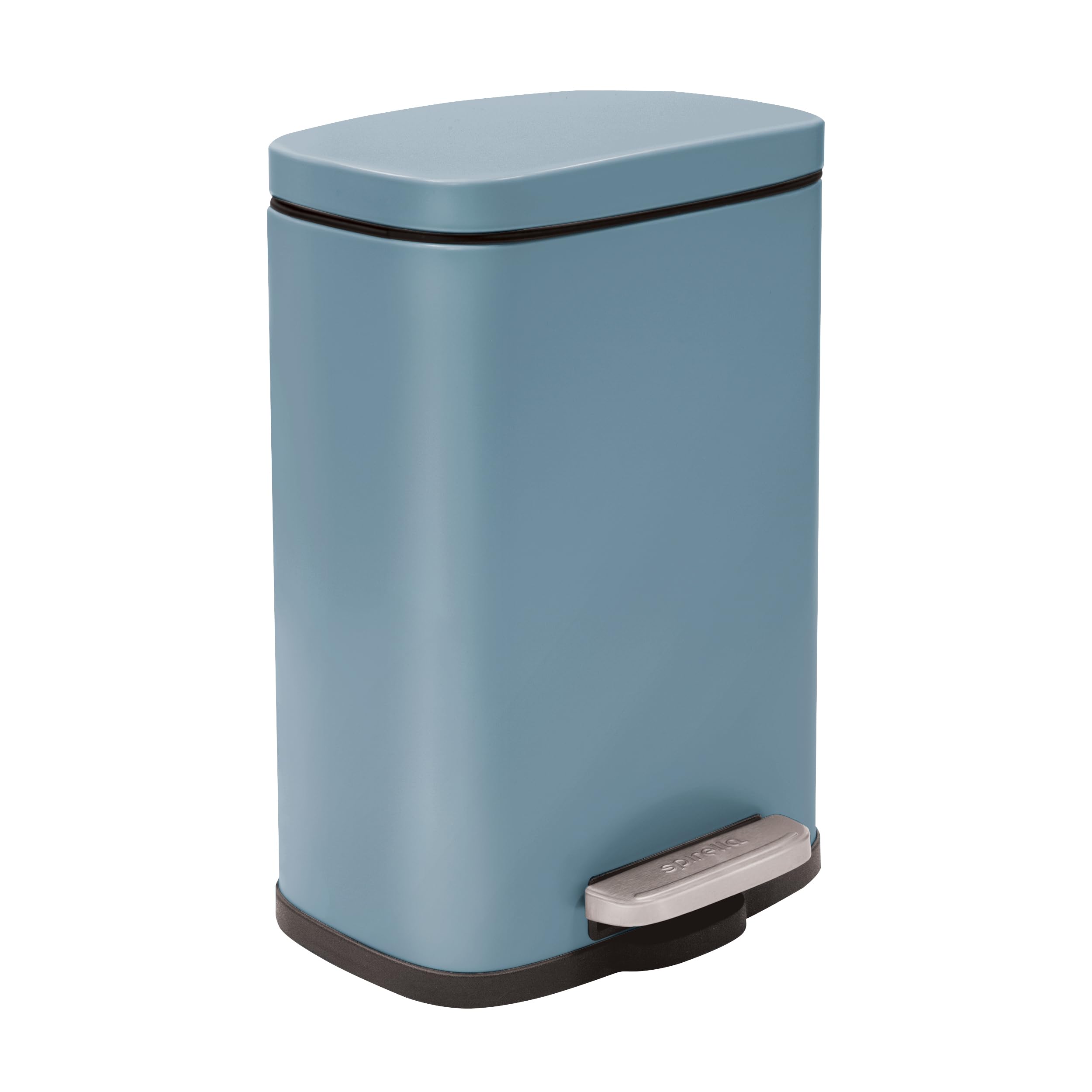 Spirella Akira Cosmetic Bin, 5 Litres, Stainless Steel with Soft Close Mechanism and Inner Bucket, Blue