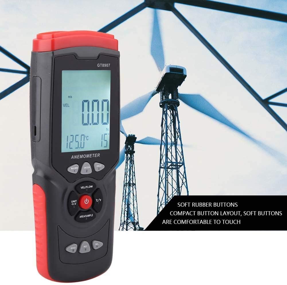 KXA Anemometer GT8907 Precise Digital USB LCD Backlight Anemometer