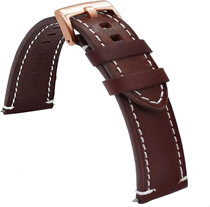 Leather Watch Bands for Men Women Leather Watch Strap 20mm 22mm Rose Gold Buckle Leather Watch