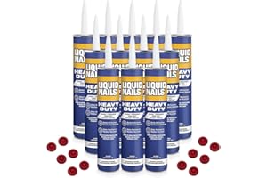 SchayCo 12 Pack Caulk Saver Caps with Case of 12 Liquid Nails LN903 Heavy-Duty Construction Adhesive 10 Oz