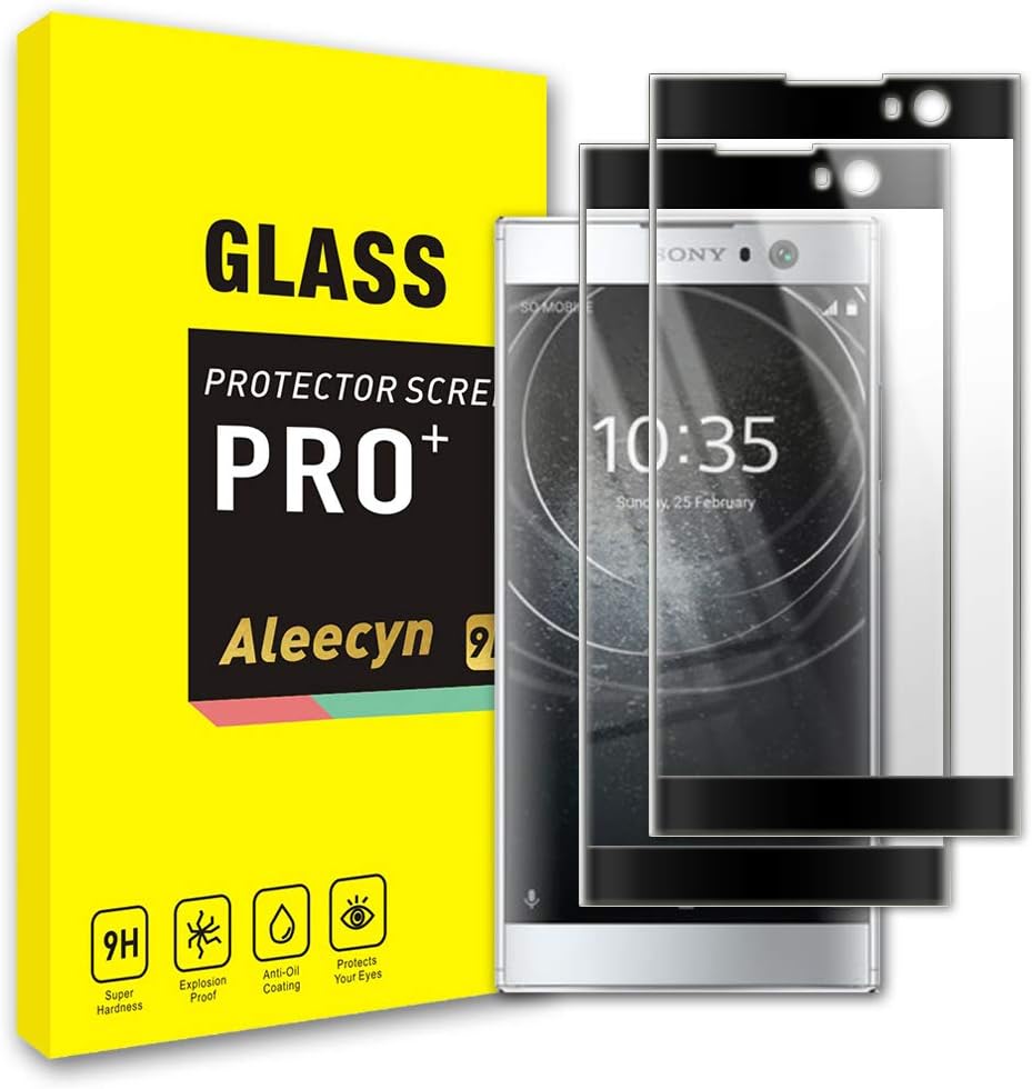 WARMYEE 2 Pack Screen Protector Compatible with Sony Xperia XA2, Tempered Glass Screen, 3D Curved Protective Film and 9H Hardness, Crystal Clearity,Scratch-Resistant, No Lifted Edges