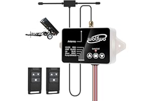 wolfwo Upgraded Dump Trailer Wireless Remote Controller, High Power Edition for 3-Wire/4-Wire 12V Hydraulic Dump Trailer. 100 Ft. Signal Distance, Safe and Efficient, with 2 Wireless Remote Controls